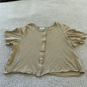 Avenue Beige Button-Up Top